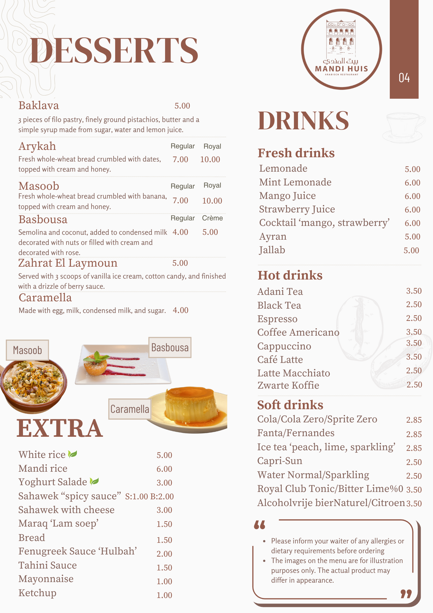English Menu Page 4